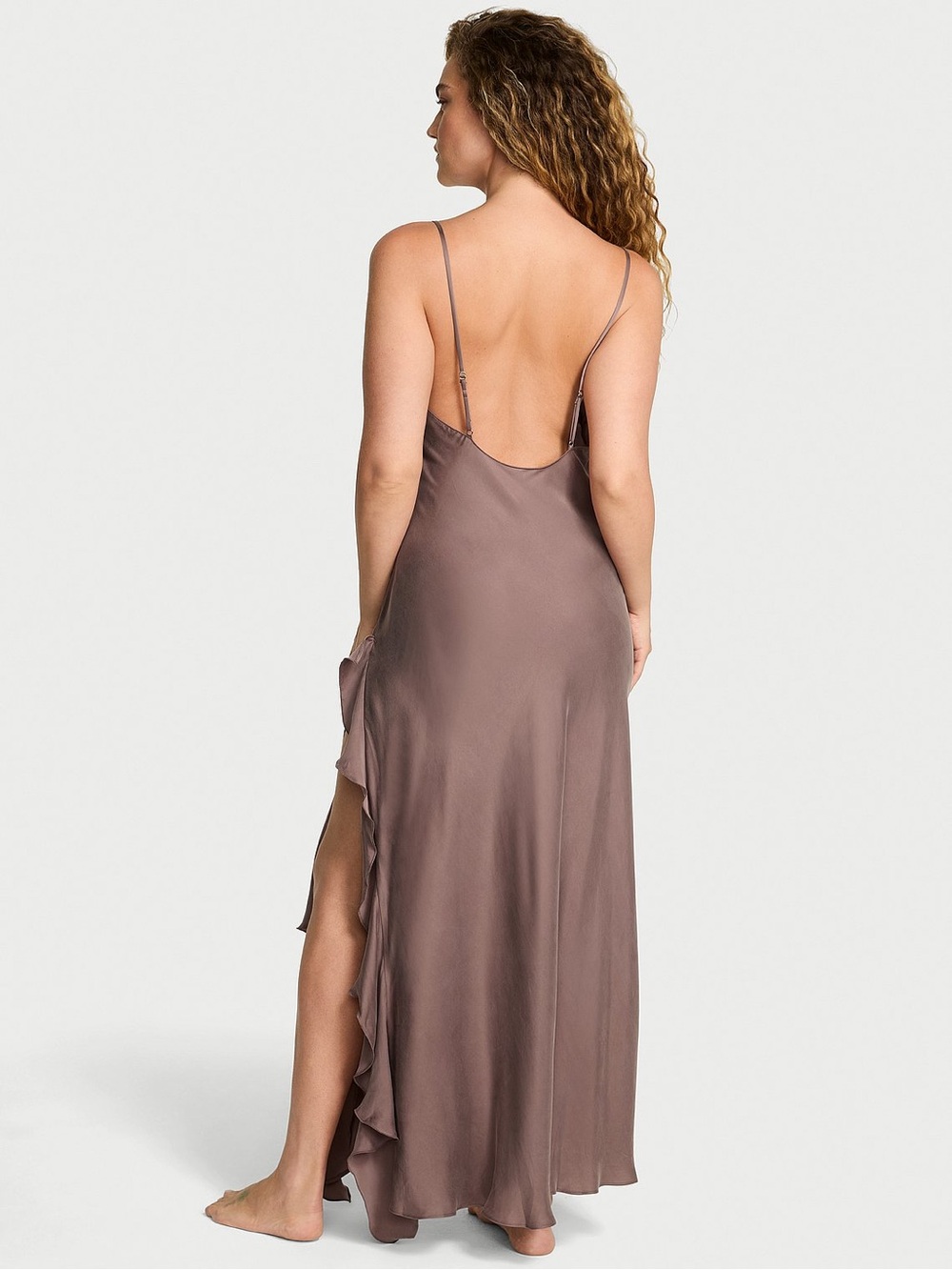 Silky Flutter Ruffled Long Slip - Picture 2 of 8